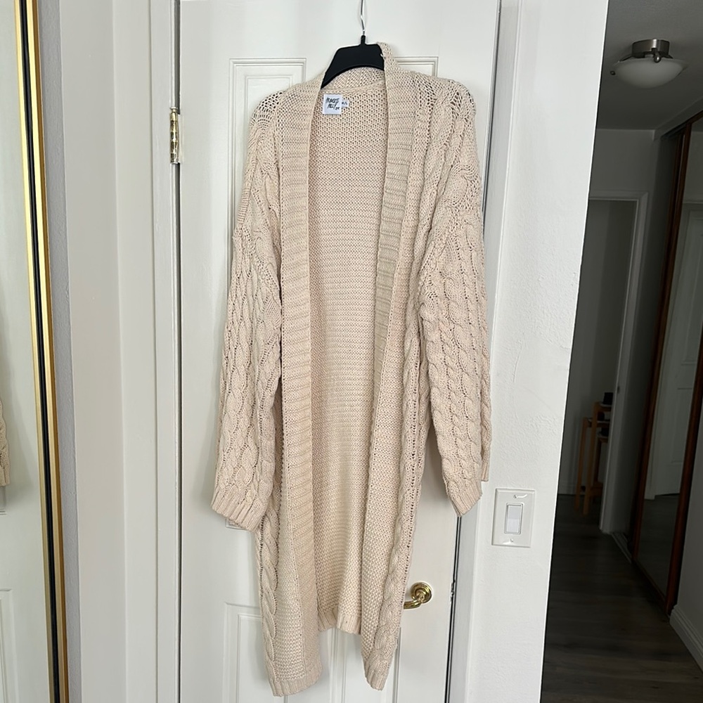 Princess Polly Women's Cream Cable Knit Cardigan